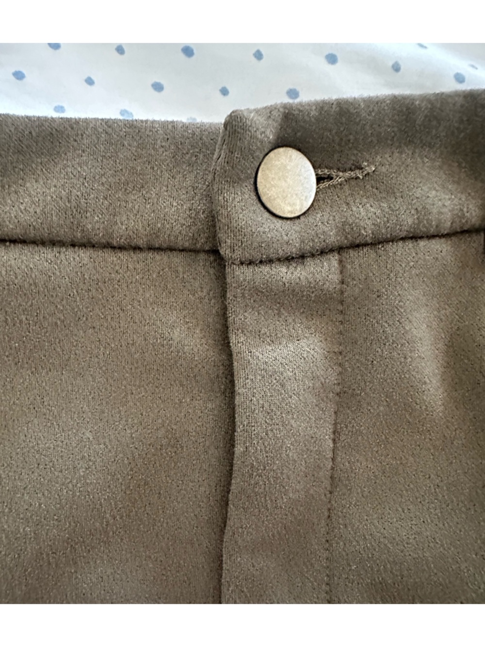 SHEIN Olive Green Faux Suede A-Line Mini Skirt | Fringe Hem | Size XS - Picture 2 of 7